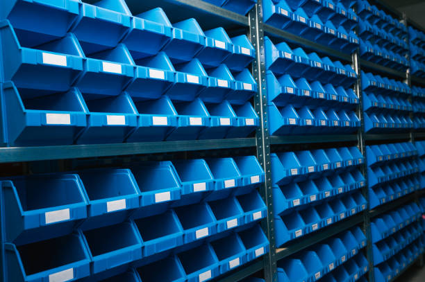 Image of small plastic storage boxes, Nuts bolts and screws in boxes